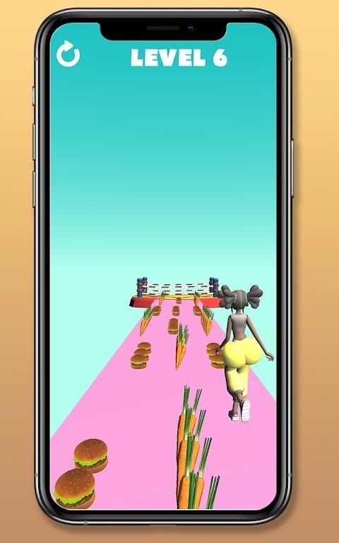 3d美食挑战赛最新版(bum booty run)下载,3d美食挑战赛,跑酷游戏,美食游戏